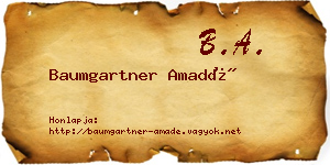 Baumgartner Amadé névjegykártya